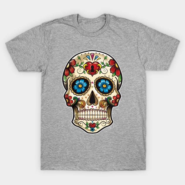candy skull Tattoo style image T-Shirt by Cimbart